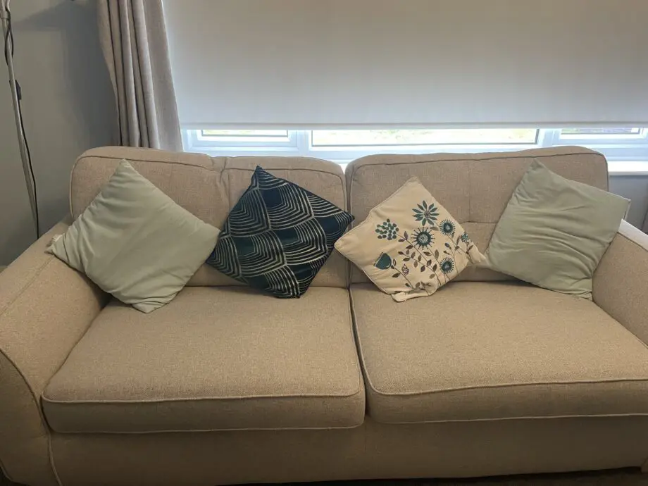 DFS Oatmeal 4 Seater Sofa Benita and oatmeal footstool