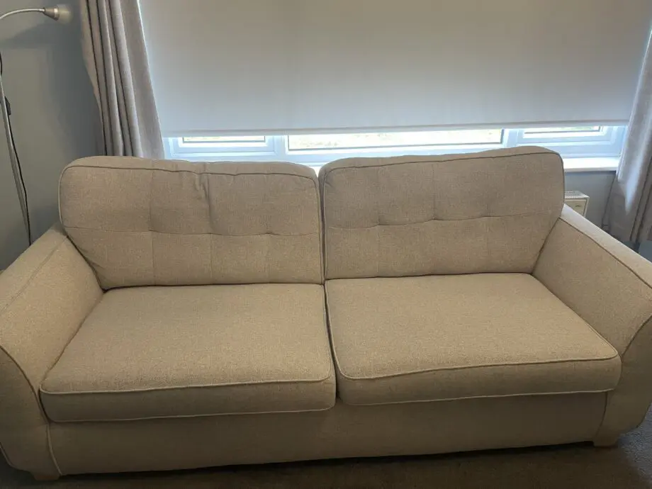 DFS Oatmeal 4 Seater Sofa Benita and oatmeal footstool