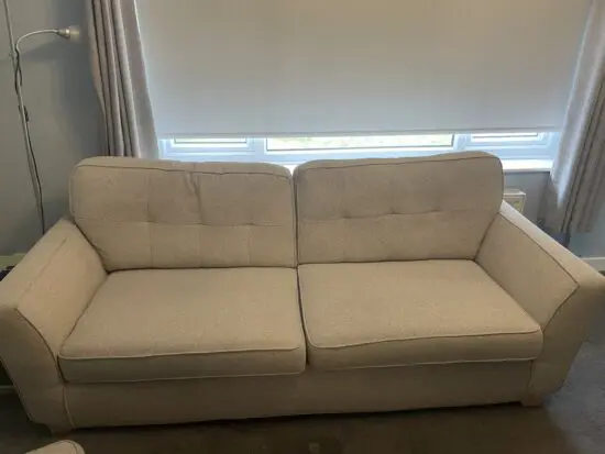 DFS Oatmeal 4 Seater Sofa Benita and oatmeal footstool