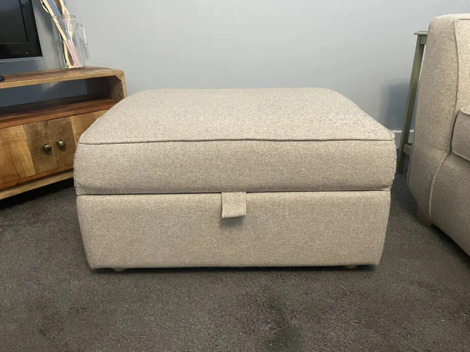 DFS Oatmeal 4 Seater Sofa Benita and oatmeal footstool