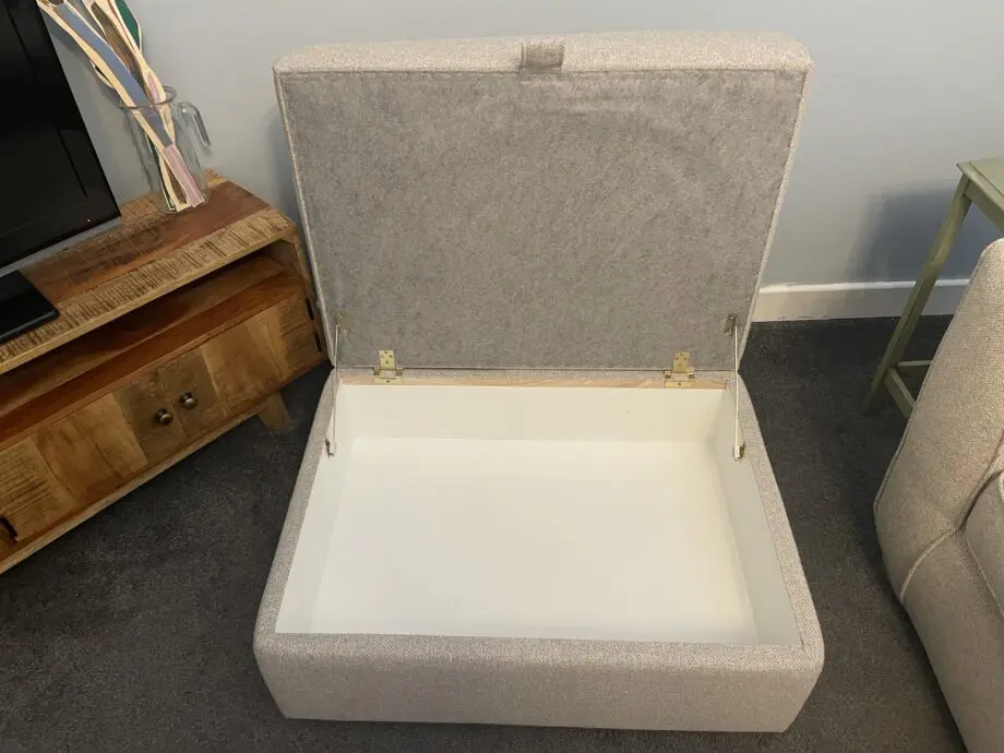DFS Oatmeal 4 Seater Sofa Benita and oatmeal footstool