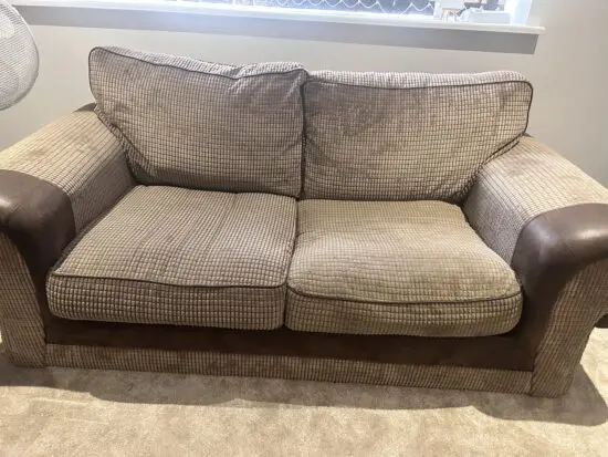 Brown 3 seater sofa