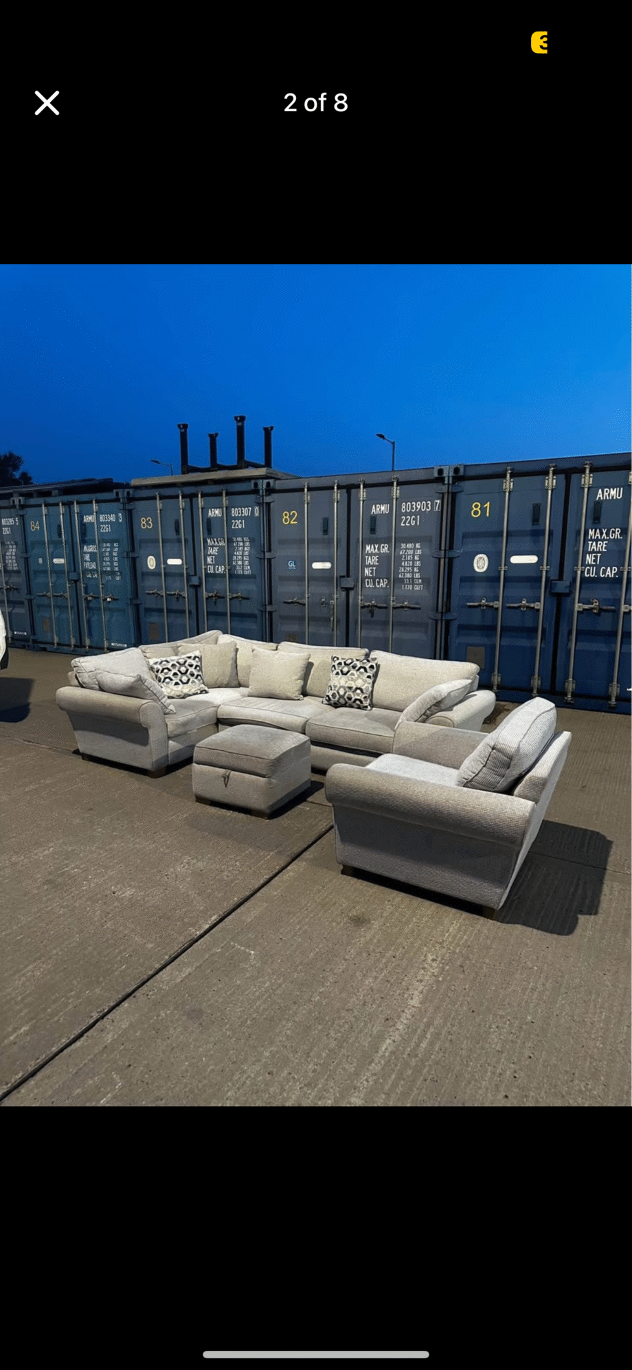 Cream/white corner sofa set