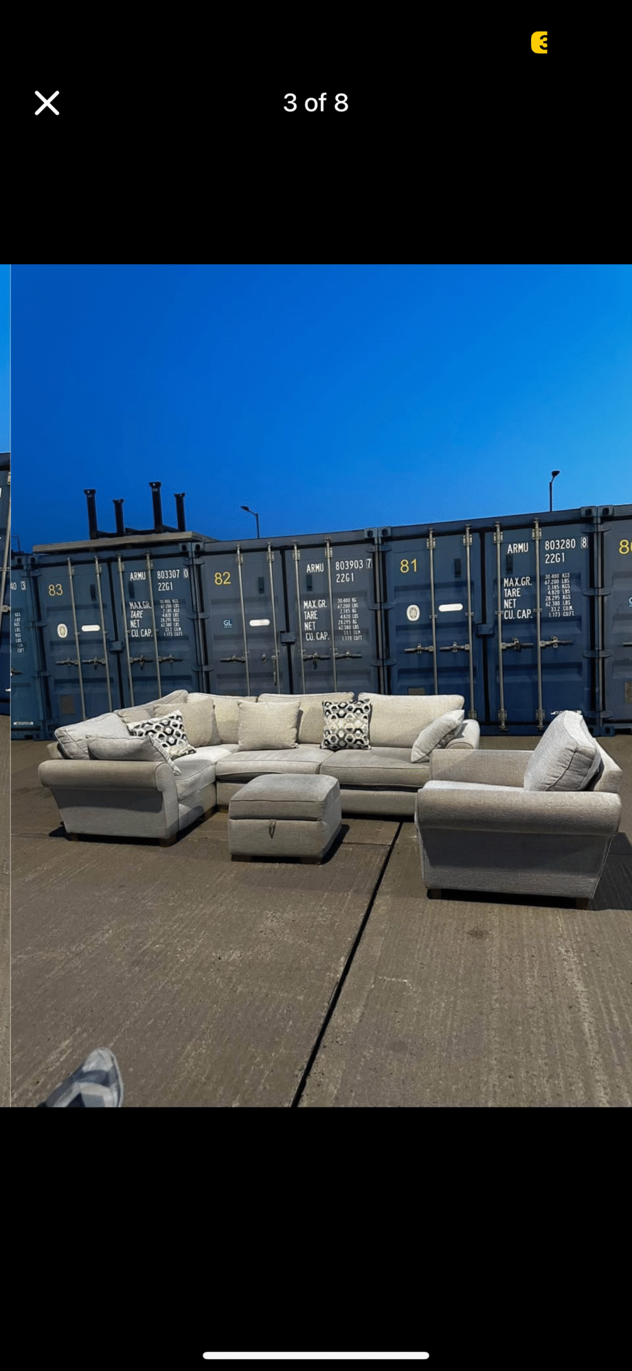 Cream/white corner sofa set