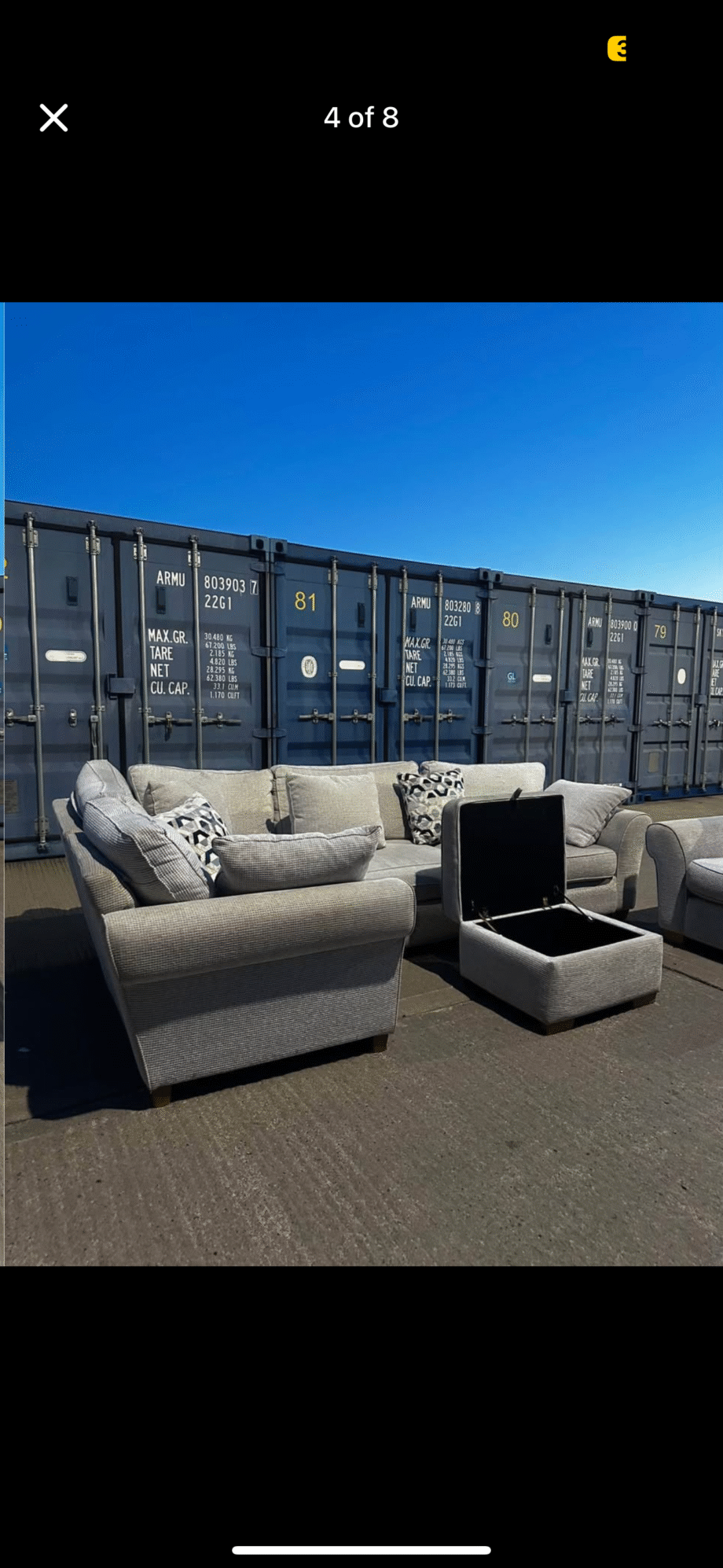 Cream/white corner sofa set
