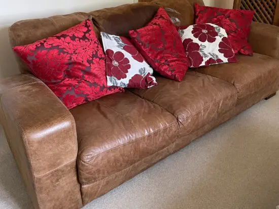 3 Seater Brown Leather Sofa