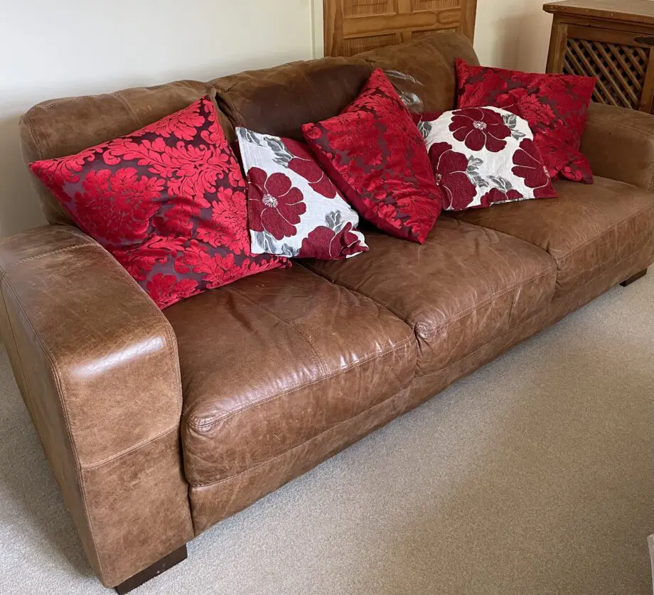 3 Seater Brown Leather Sofa