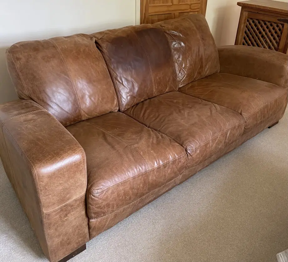 3 Seater Brown Leather Sofa