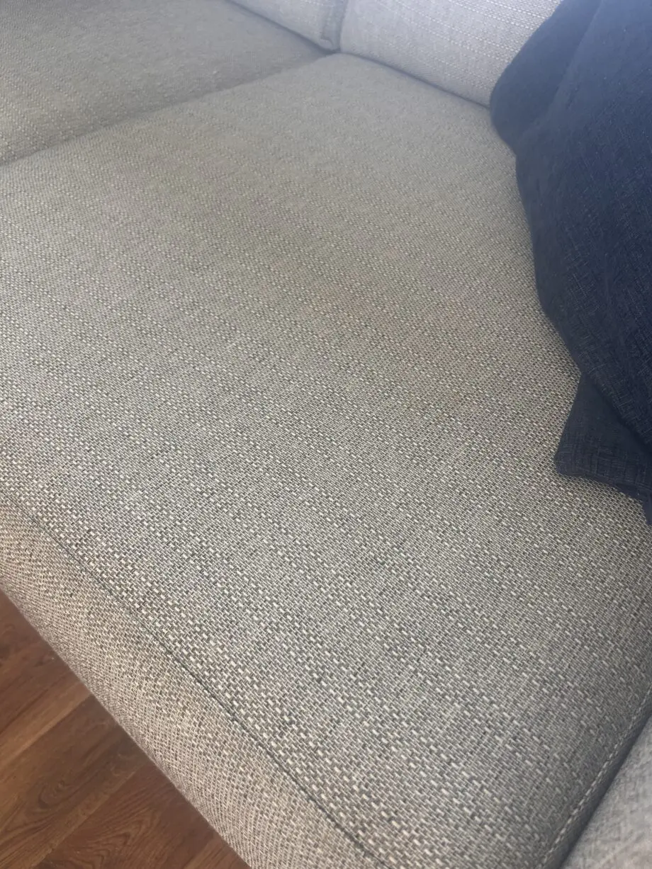 DFS, grey/silver right facing corner sofa and 2 seater sofa