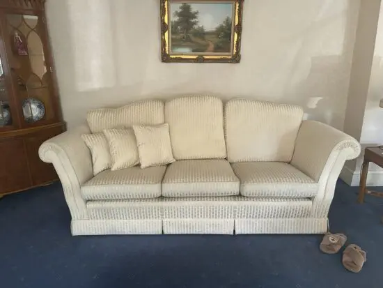 Duresta cream ivory fabric sofa