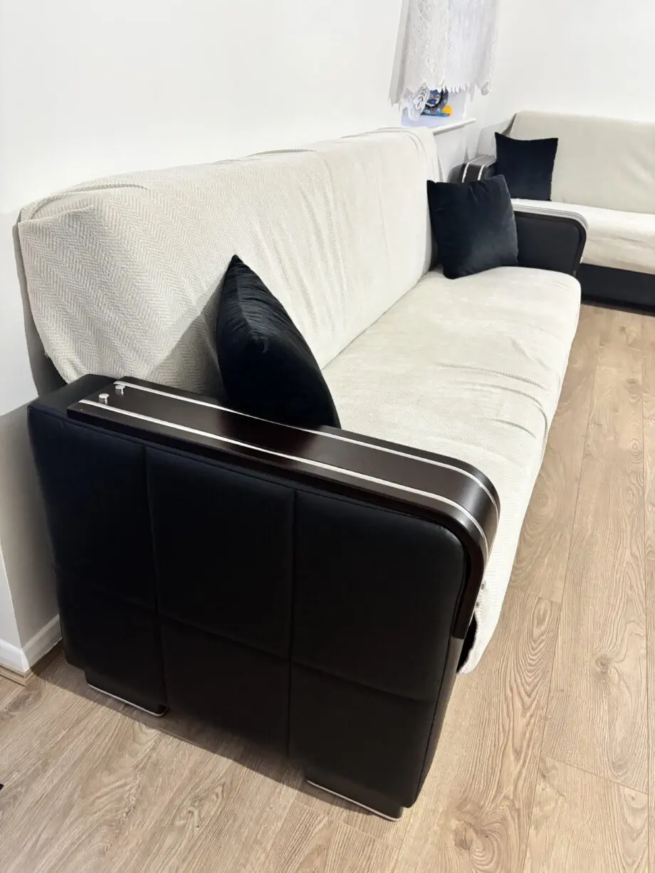 2 brand new 3 seater black Sofa beds