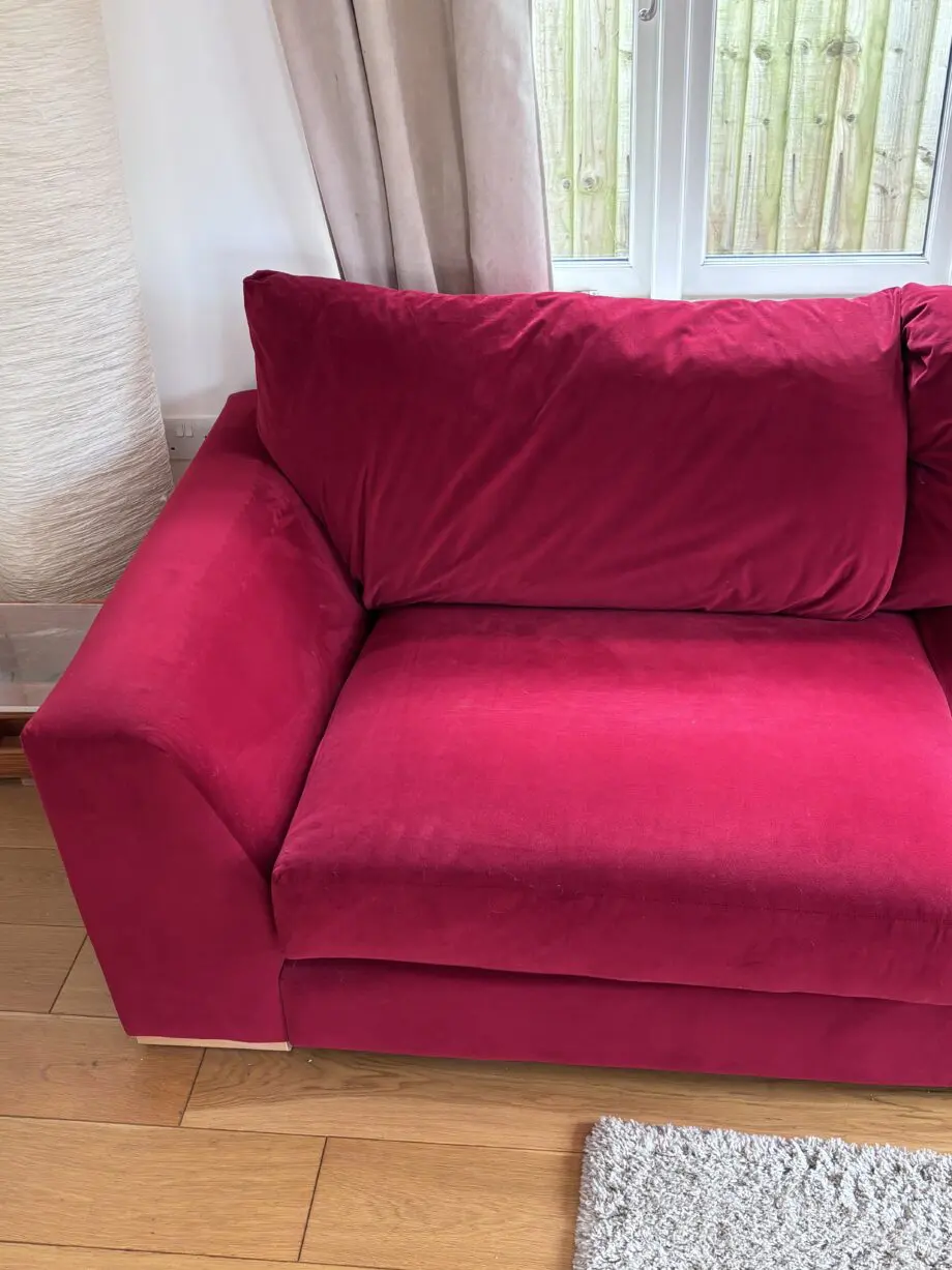 Darlings Of Chelsea Red Velvet L Shaped Sofa