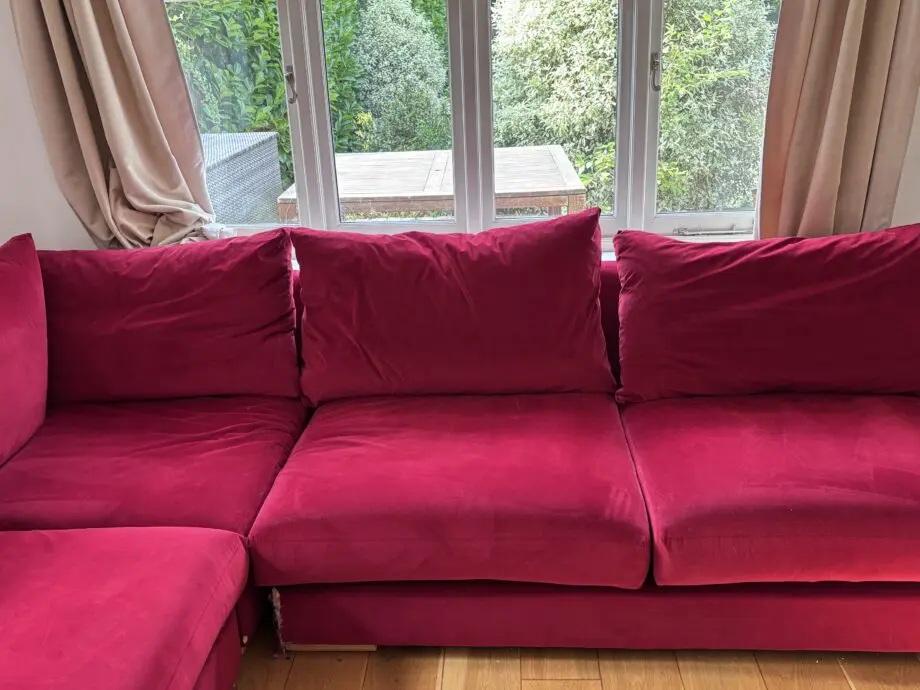Darlings Of Chelsea Red Velvet L Shaped Sofa