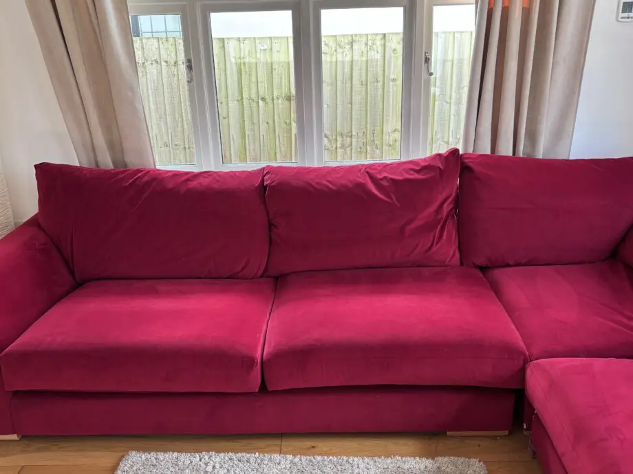 Darlings Of Chelsea Red Velvet L Shaped Sofa
