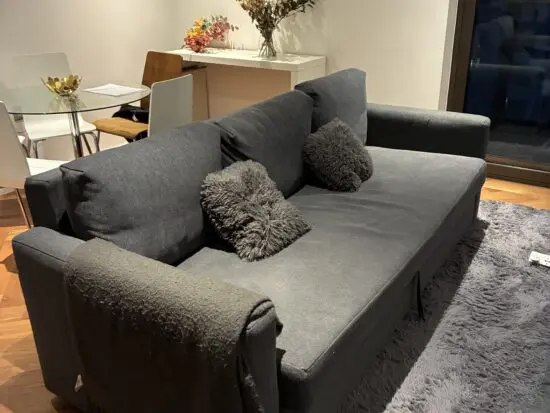 Navy blue 3 seater sofa bed
