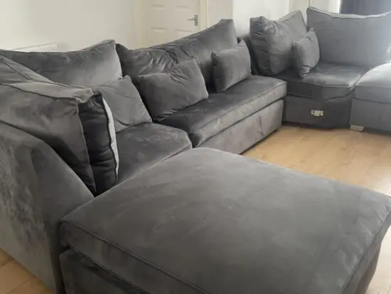 Love My Beds charcoal large u shaped sofa