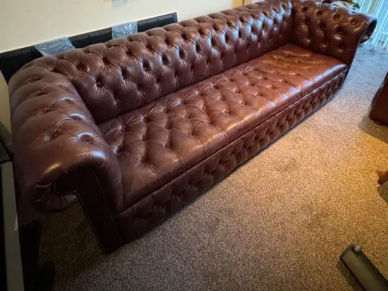 Chesterfield Sofa, Brown, 3 Seater