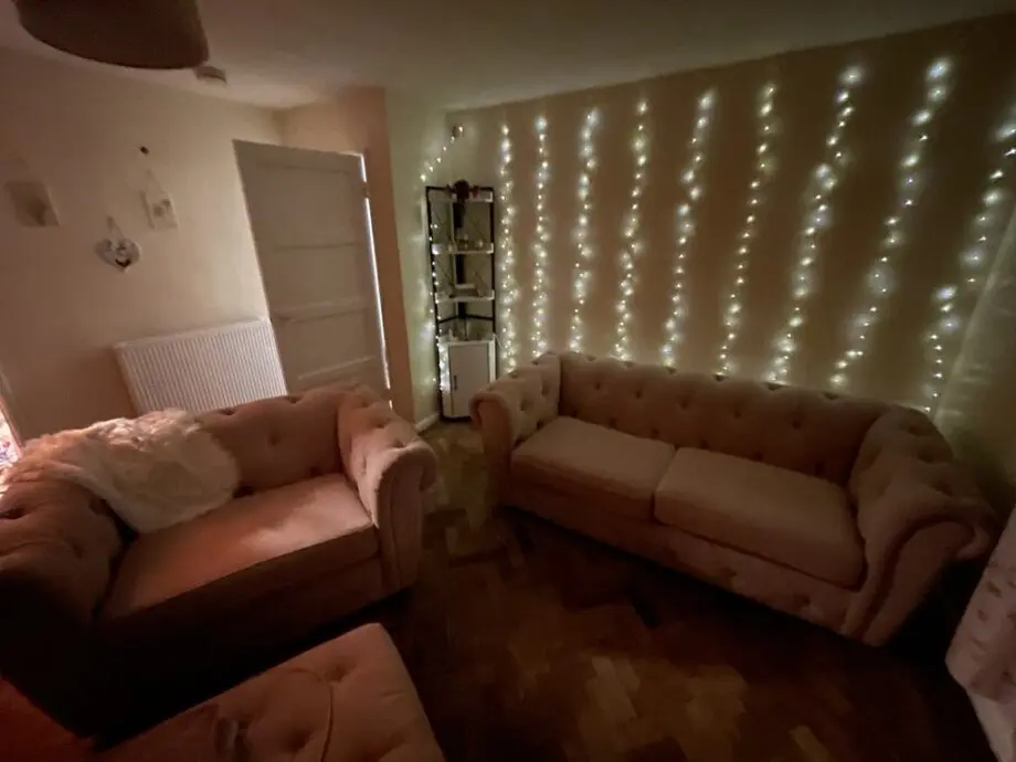 Dusty pink 3 seater sofa, cuddle chair and footstool set