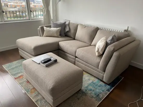 DFS Longbeach 3 seat LHF Sofa Chaise, Arm chair and Footstool with Storage
