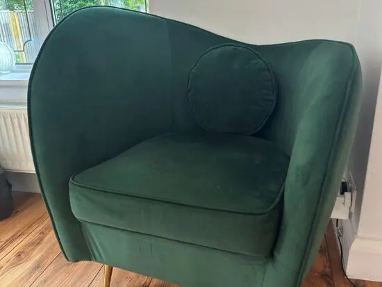 2x Velvet Bottle Green Sofia Accent Chair