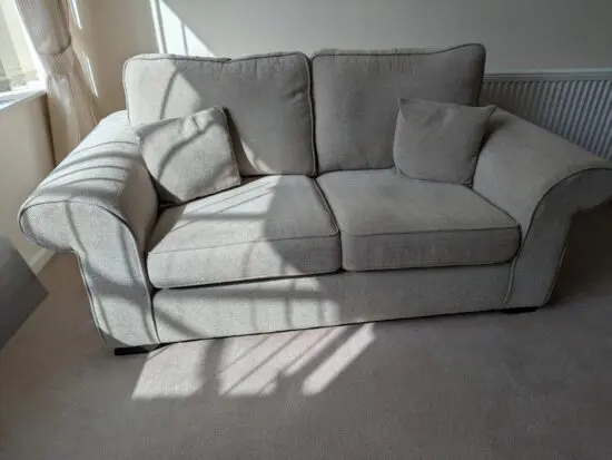 Sofology 2 seater plus chair and storage footstool