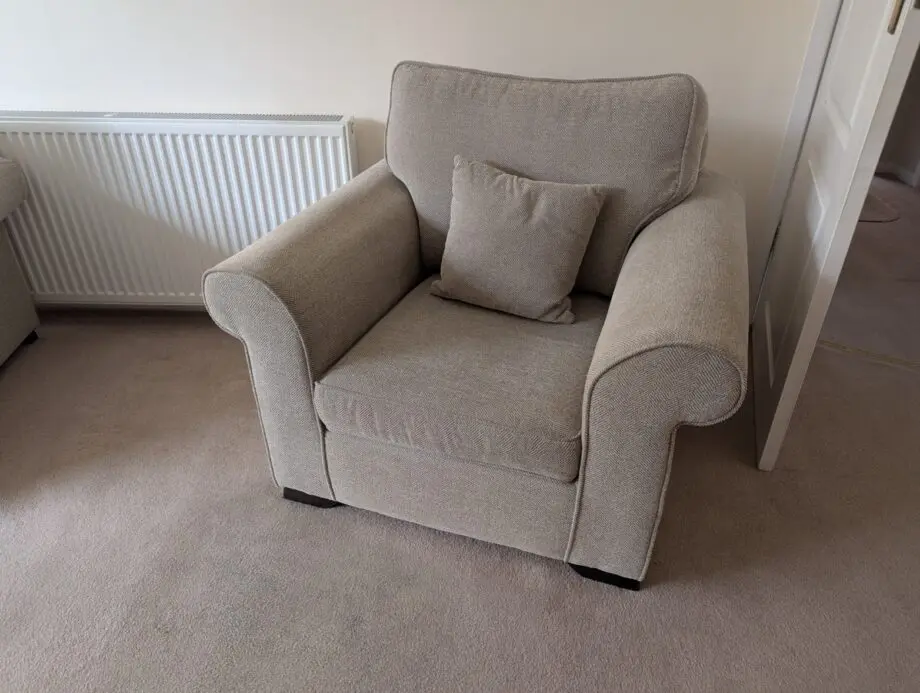 Sofology 2 seater plus chair and storage footstool