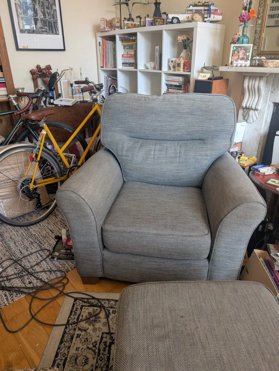 3 Piece Set, 2 seater sofa, large chair and footstool