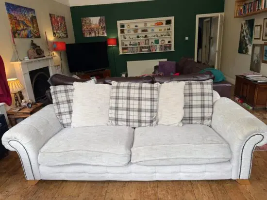 Oak Furniture Land Montana 4 Seater Pillow Back Sofa