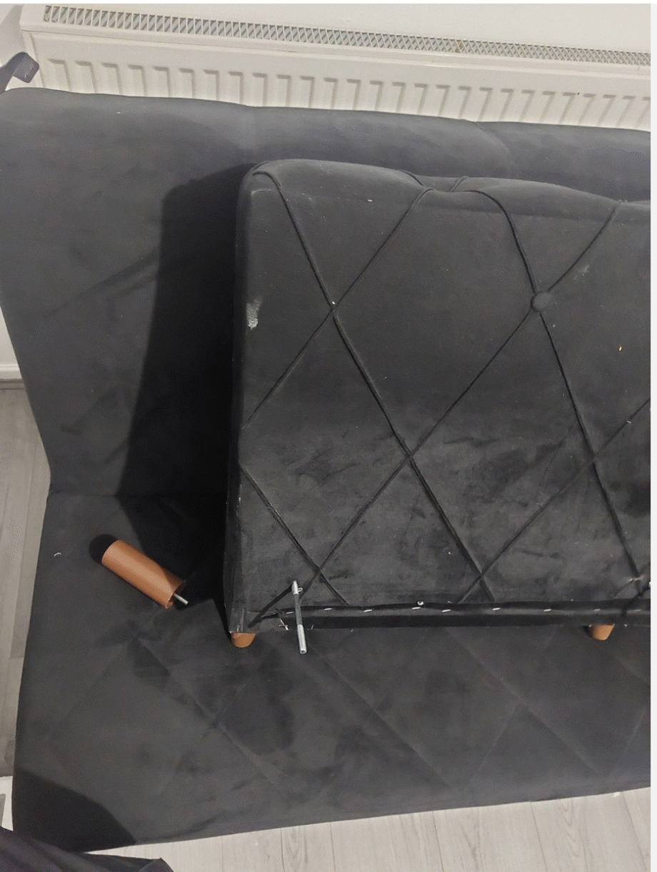 Black 3 Seater sofa bed with storage