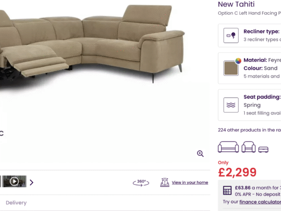 DFS Grey Tahiti Corner Sofa