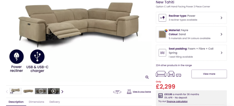 DFS Grey Tahiti Corner Sofa