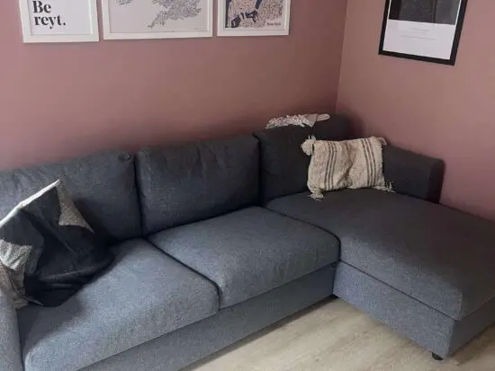 Ikea VIMLE 3-Seat Sofa Bed With Chaise Longue (Grey)