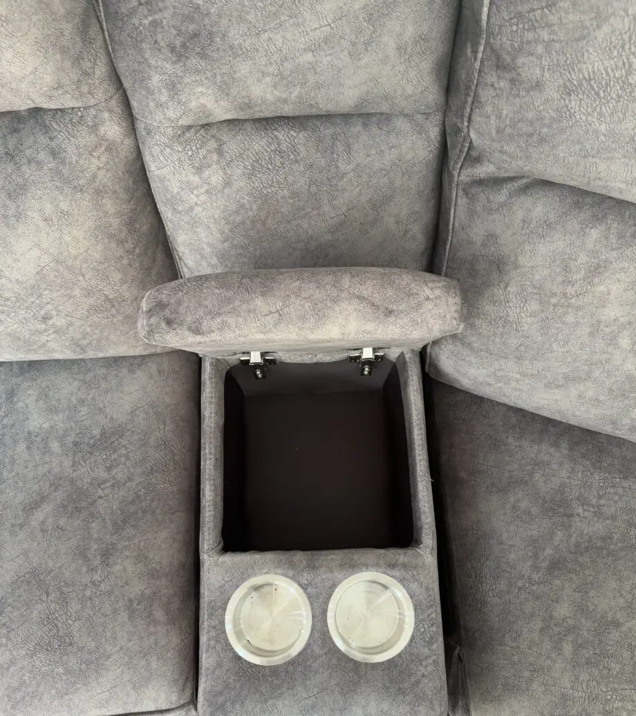 Osaka Modular Corner Sofa Power recliner With Console Grey