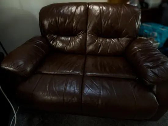 Harveys Brown leather 2 seater sofa