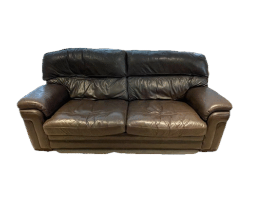 Brown leather 3 seater sofas