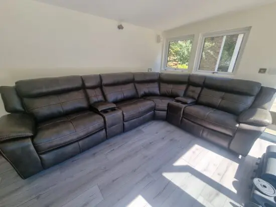 Brown leather Langdale corner sofa