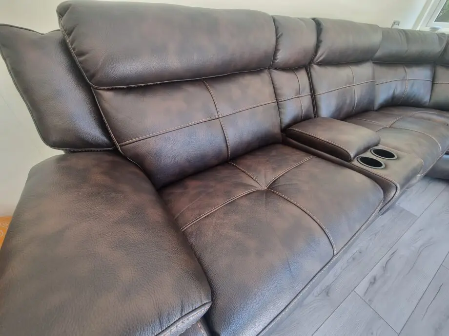 Brown leather Langdale corner sofa
