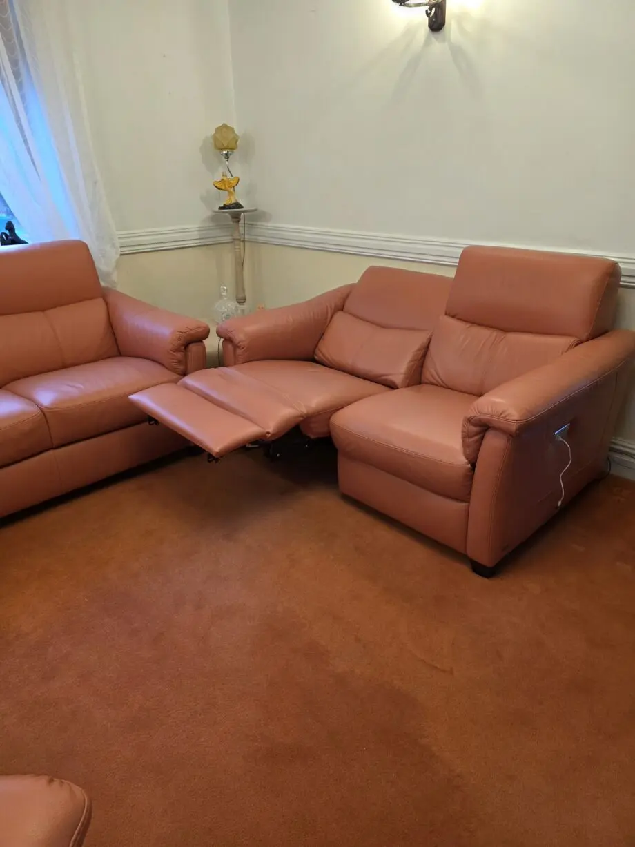 Natuzzi Coral Astuzzia Leather Sofas (2)
