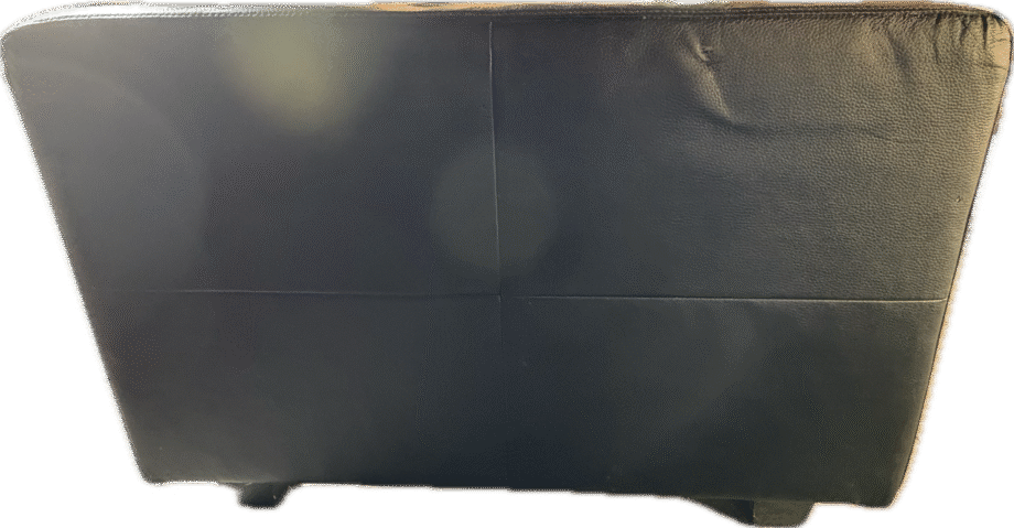 Ikea 3 seater black leather sofa