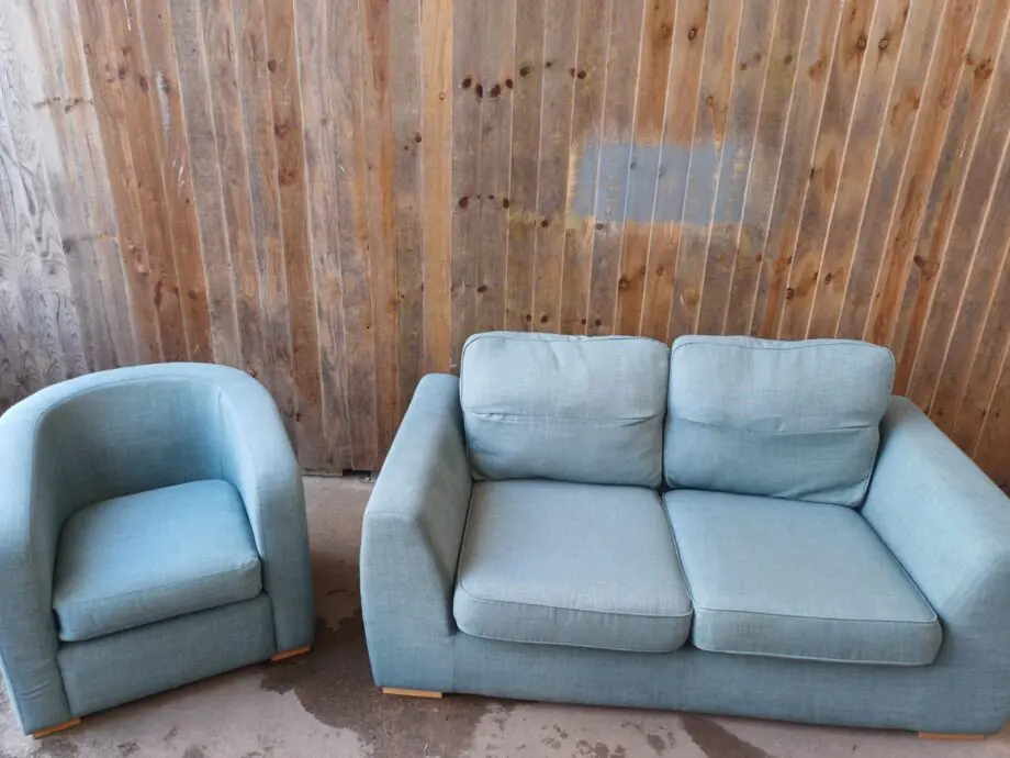 DFS 2 Seater + Armchair Blue #107