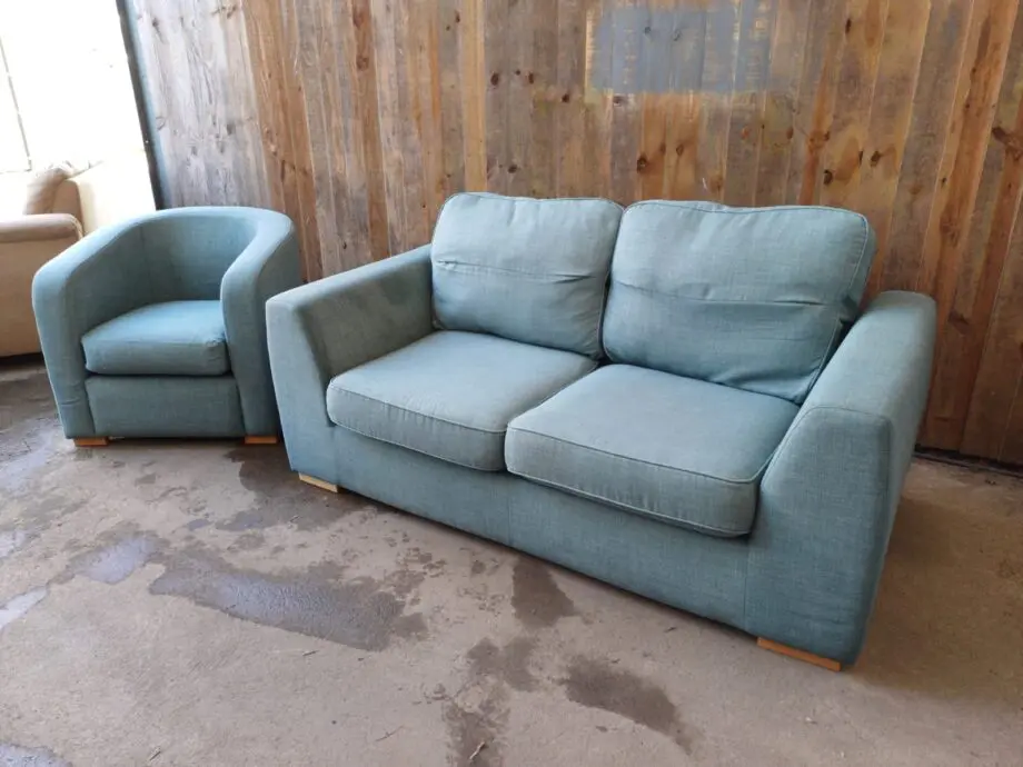 DFS 2 Seater + Armchair Blue #107