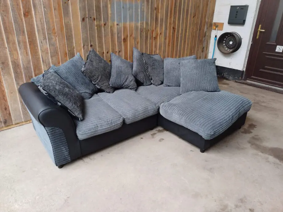 Argos L Shape Black / Marl Grey Cord #125