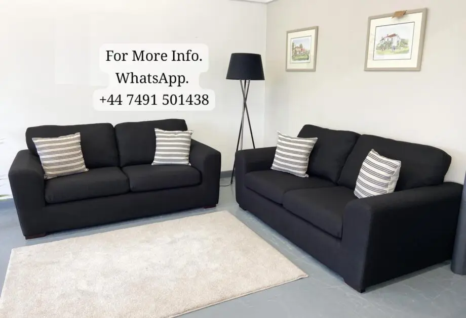 Dfs Black 3+2 Loveseat For Sale