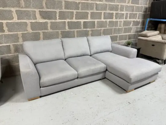 DFS Calix in Grey Corner Sofa Upholstery Fabric: Bouclé