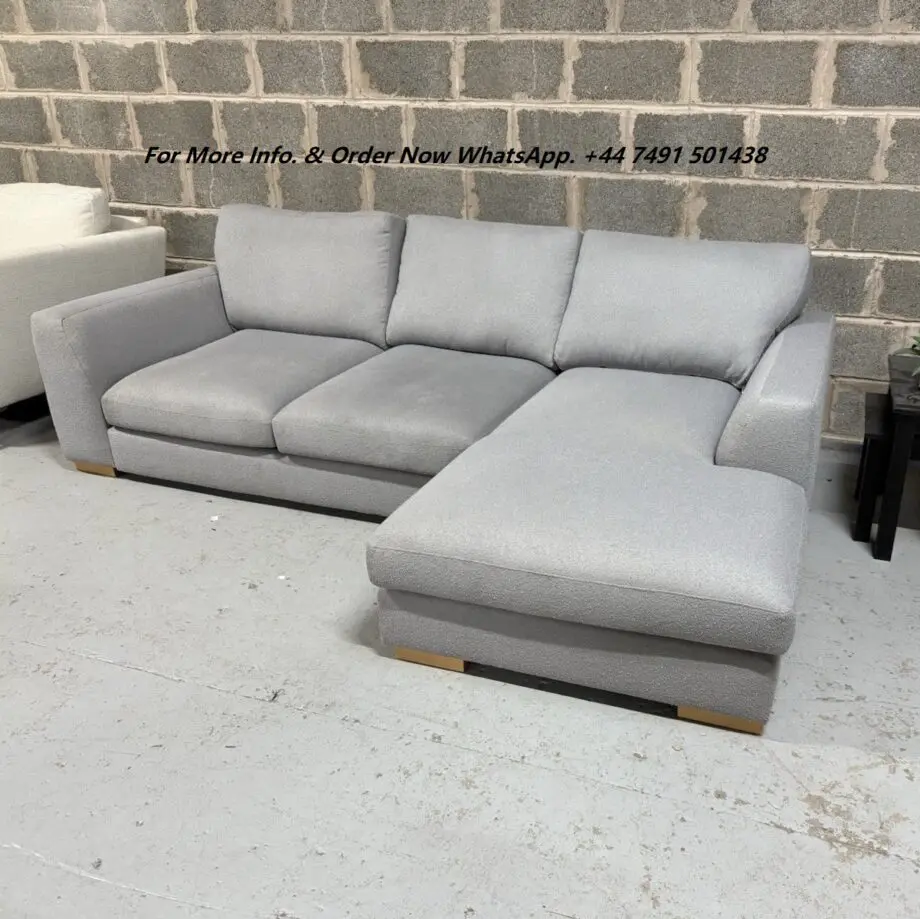 DFS Calix in Grey Corner Sofa Upholstery Fabric: Bouclé