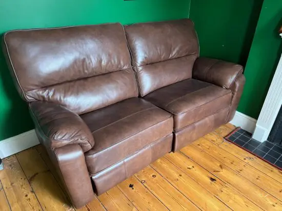 2 seater leather electric recliner sofa
