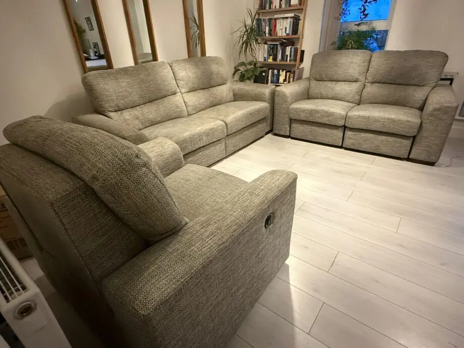 Luxurious 3-Piece Electric Reclining Sofa Set – Perfect for WFH or TV Nights!