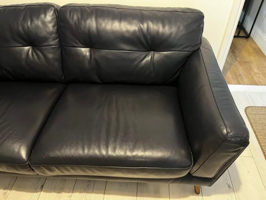 DFS 3-Seater Axel Sofa Navy Blue Leather