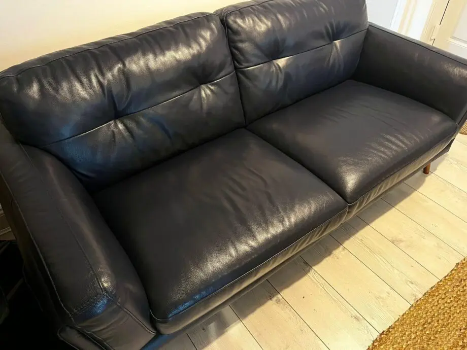 DFS 3-Seater Axel Sofa Navy Blue Leather