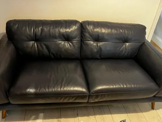 DFS 3-Seater Axel Sofa Navy Blue Leather